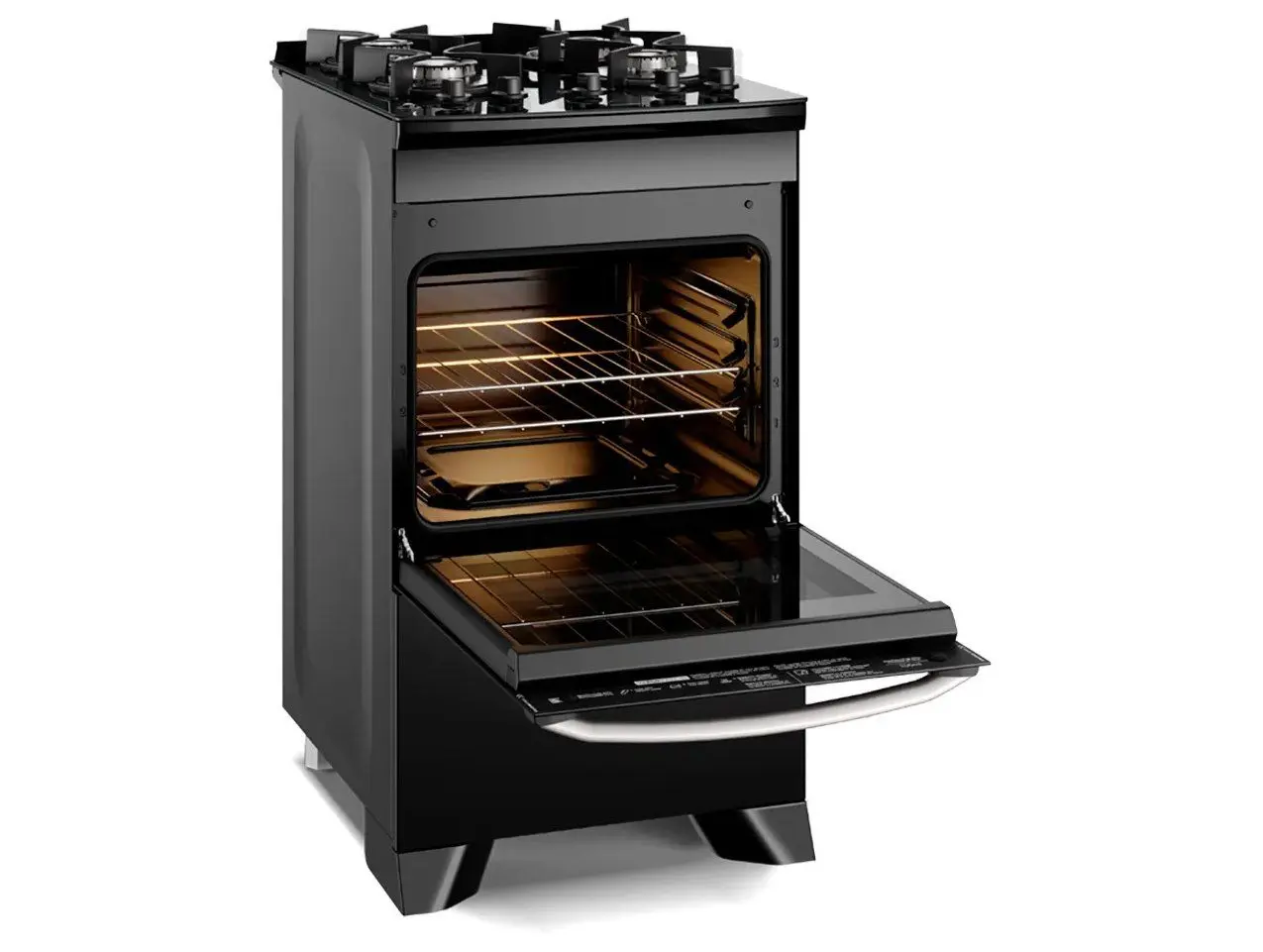 Fogão 4 bocas Electrolux Preto Efficient Mesa Vidro, Tripla Chama e PerfectCook (FE4GB) 110/220V - Imagem 2