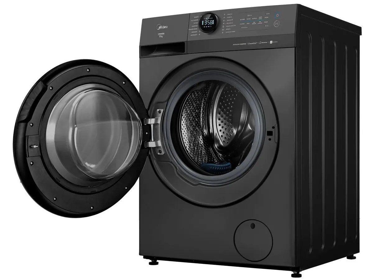 Lavadora de Roupas Midea Slim 11kg HealthGuard Smart Inverter Água Fria e Quente Titanium MF201W110WB/GK-01 110/220V - Imagem 3