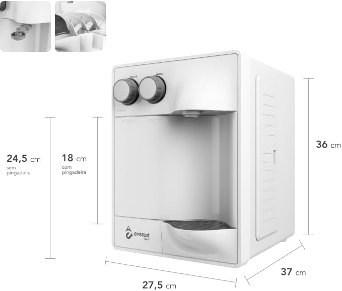 Purificador de Água Refrigerado por Compressor Everest Slim Preto 127V/60Hz - Imagem 4