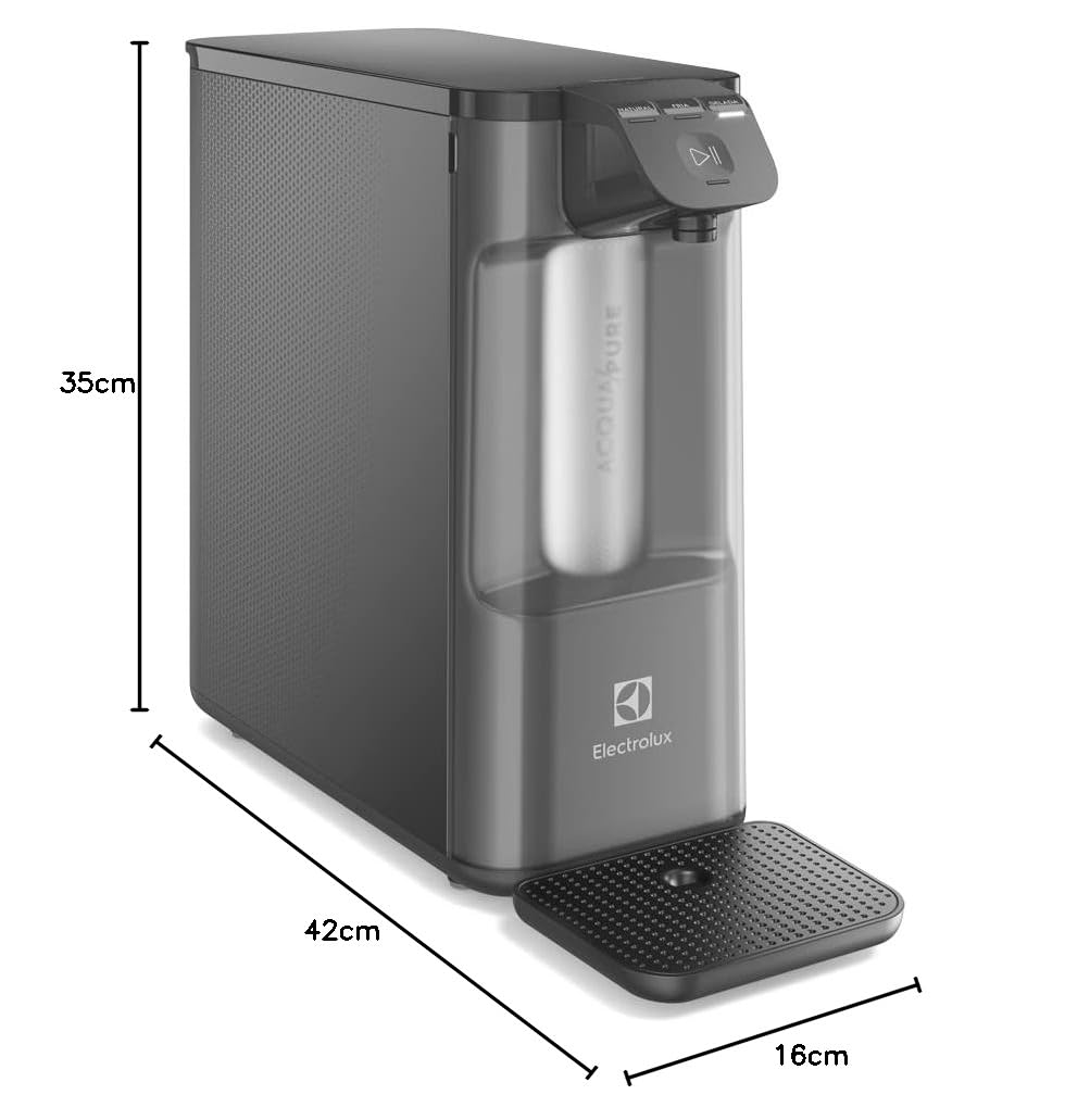Electrolux Purificador de Água Gelada Fria e Natural Elétrico Compacto Eletronico placa Filtro refil 6 meses ou 3000l Painel Touch Bivolt grafite PE12G - Imagem 4