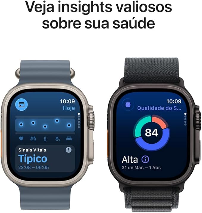 Apple Watch Ultra 3 GPS + Cellular, Caixa em titânio preto de 49 mm com Bracelete Ocean preta - Imagem 5