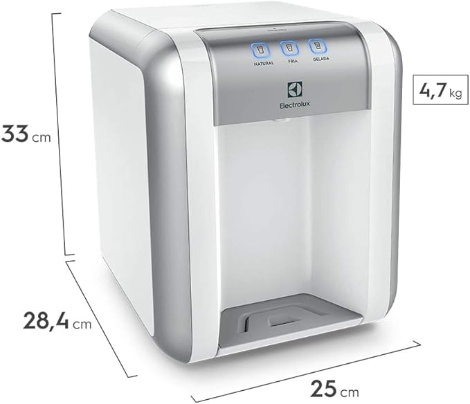 Purificador de Água Gelada Fria e Natural Elétrico Compacto Eletronico placa Electrolux Branco com Painel Touch Bivolt PE11B - Imagem 2