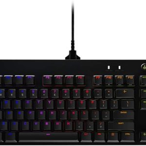 Teclado Mecânico Gamer Logitech G PRO com Layout US, RGB LIGHTSYNC, Design TKL, Cabo Destacável e Switch Exclusivo GX Blue Clicky