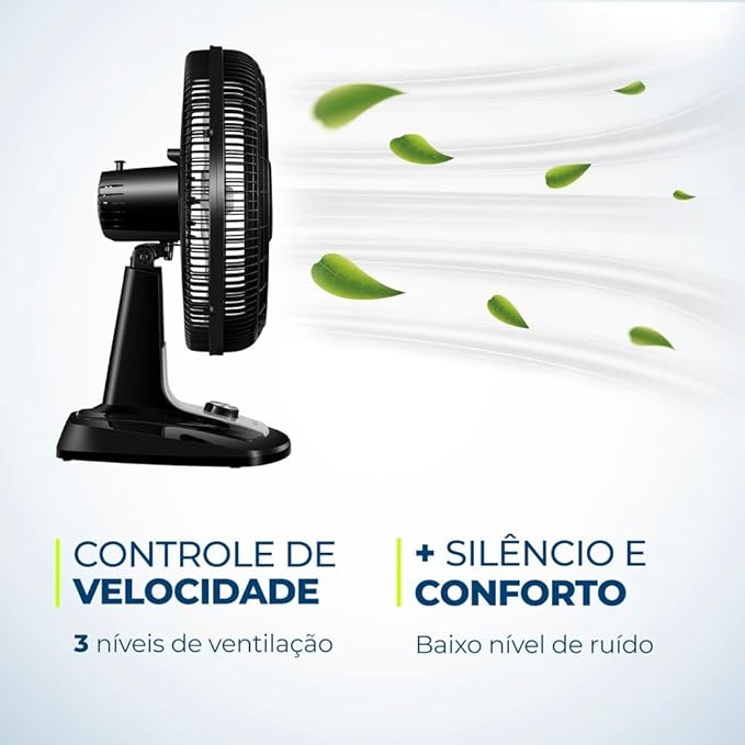 MONDIAL Ventilador 40cm Super Turbo 8 Pás, Preto/Prata, 140W, 220V - VTX-40-8P - Imagem 3