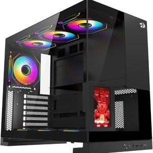 Gabinete Gamer Redragon Eternal Pro Preto Sem Fans com Tela LCD CA-613B