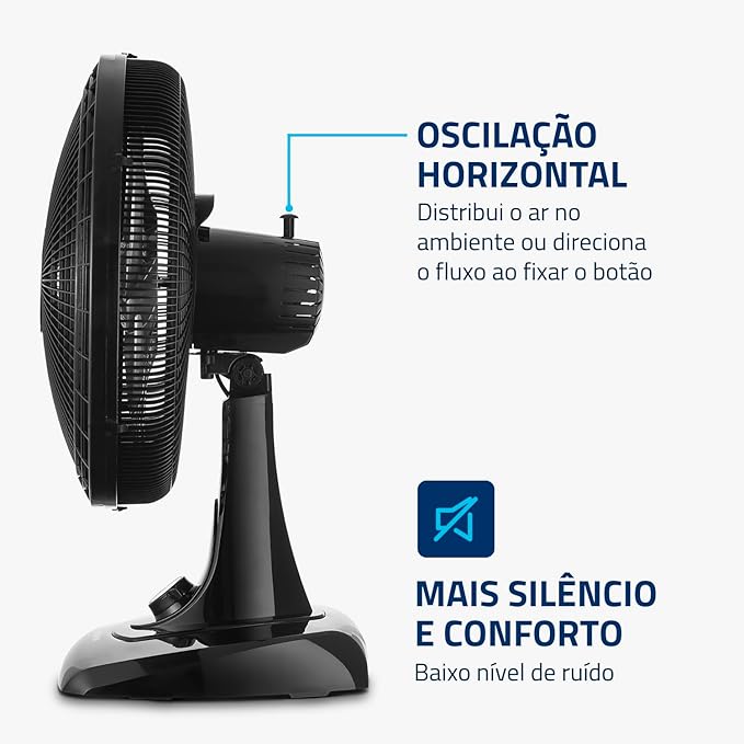 MONDIAL Ventilador de Mesa 40cm Super Power, Preto/Prata, 140W, 110V - VSP-40-B - Imagem 3