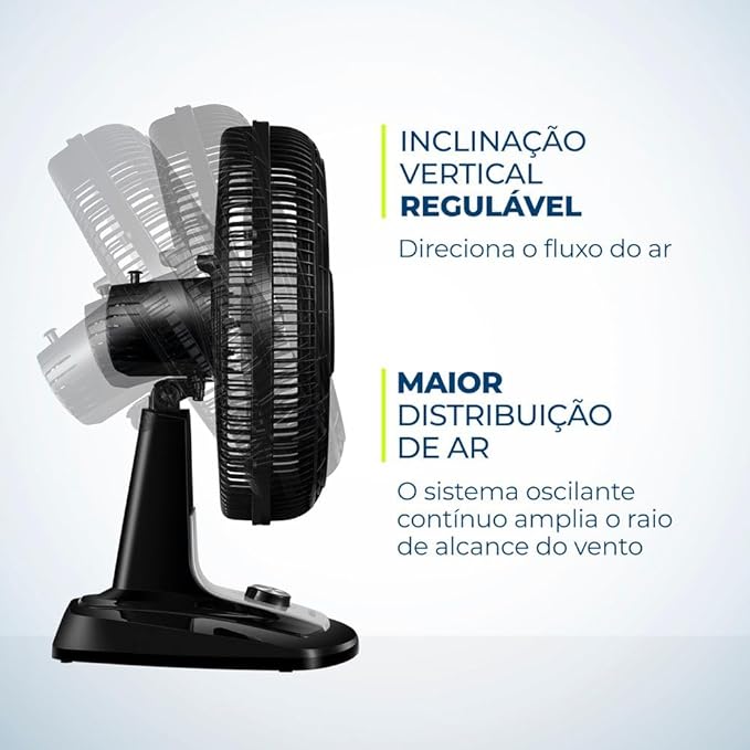 MONDIAL Ventilador 40cm Super Turbo 8 Pás, Preto/Prata, 140W, 220V - VTX-40-8P - Imagem 4