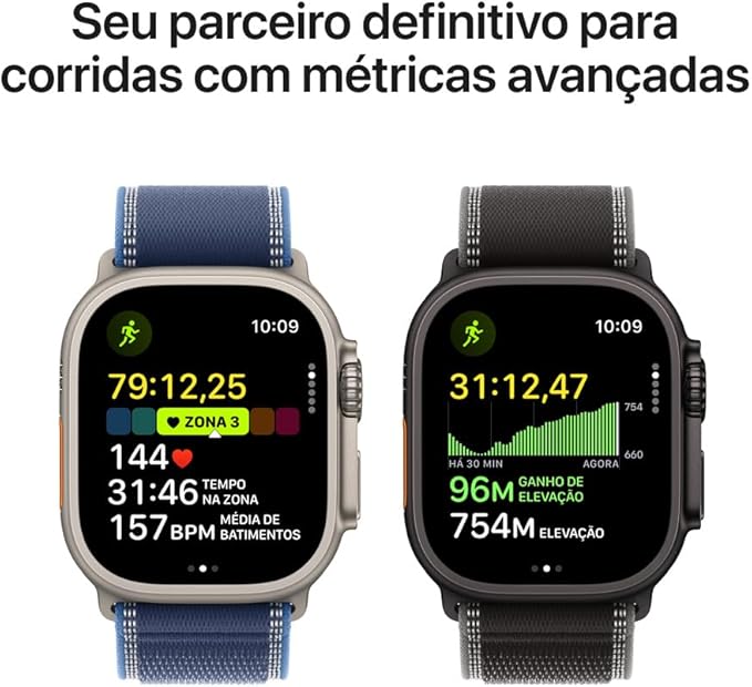Apple Watch Ultra 3 GPS + Cellular, Caixa em titânio preto de 49 mm com Bracelete Ocean preta - Imagem 3