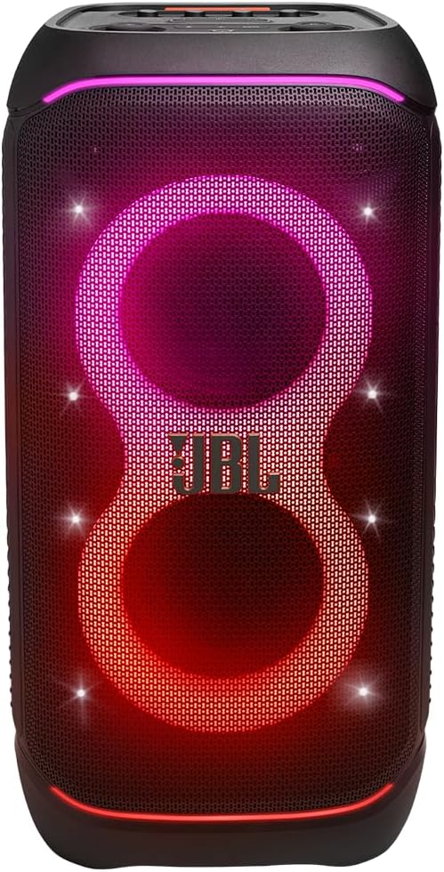 JBL, Caixa de Som, PartyBox Stage 320, Bluetooth, Portátil, Show de Luzes, À Prova de Respingos - 240W RMS - Preta