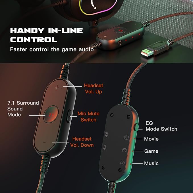 FIFINE H6 Fone de ouvido USB Gamer para PC computador para PS4/PS5 - Imagem 3