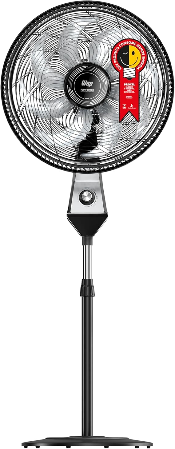 WAP Ventilador de Coluna 50cm FLOW TURBO, com Tecnologia Silenciosa e Econômica, 8 Pás e 3 Velocidades, 180W 127V