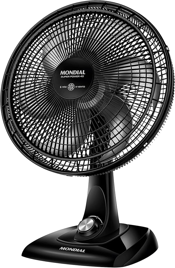 MONDIAL Ventilador de Mesa 40cm Super Power, Preto/Prata, 140W, 110V - VSP-40-B