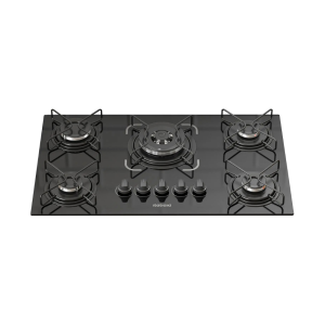 Cooktop 5 Bocas a Gás GLP Itatiaia Tripla Chama Preto Essencial 110/220V