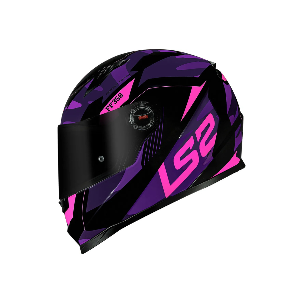 Capacete Integral LS2 FF358 Tank Roxo com Grafismo Camuflado Urbano