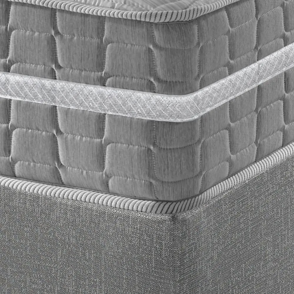 Cama Box Casal Cinza Colchão Molas Ensacadas Zidi Alabama 138x188x61cm - Imagem 6