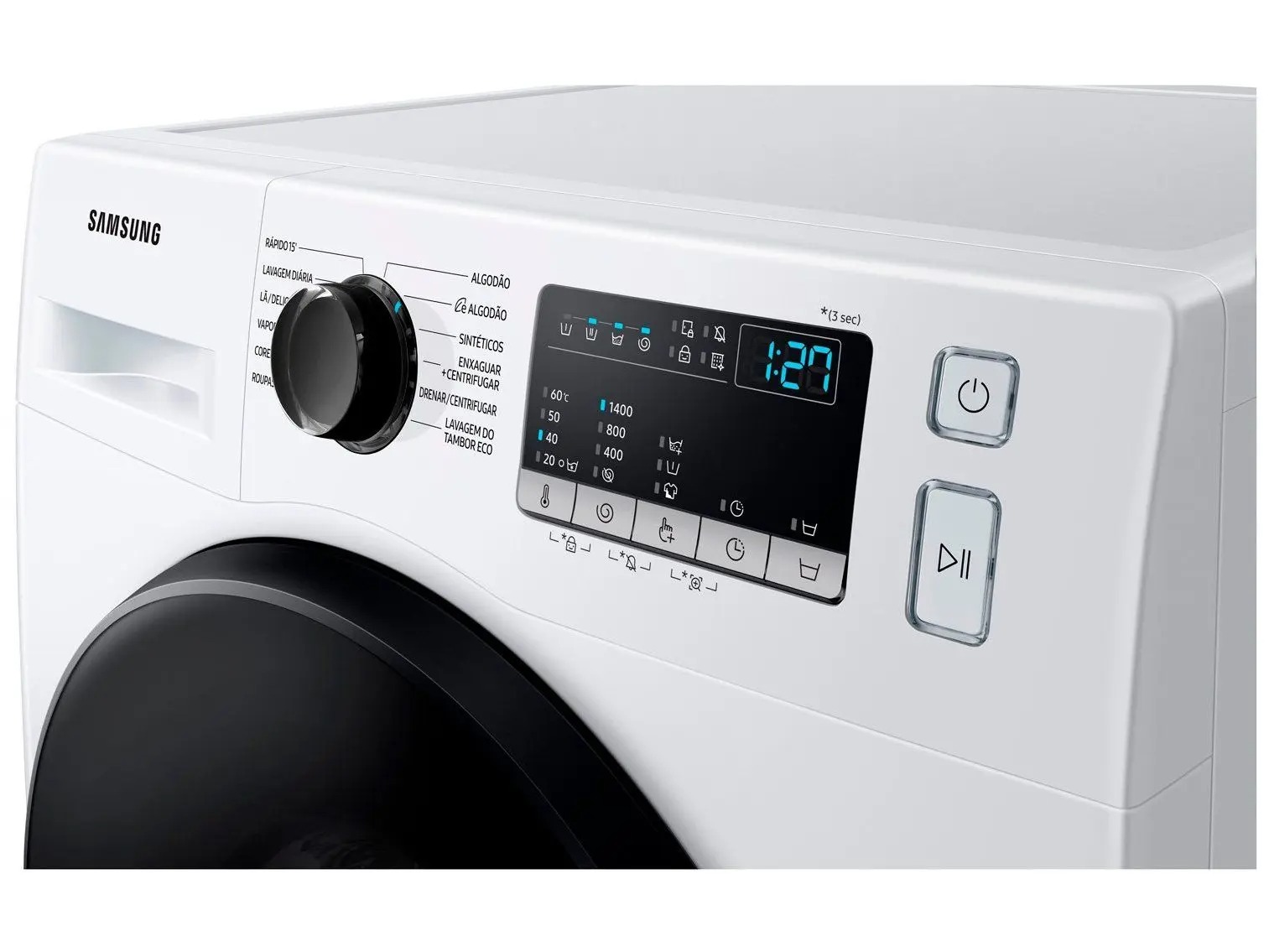 Lavadora de Roupas Samsung Inverter 11kg Cesto Inox 12 Programas de Lavagem Branca WW11T4040BE/AZ 110/220V - Imagem 6
