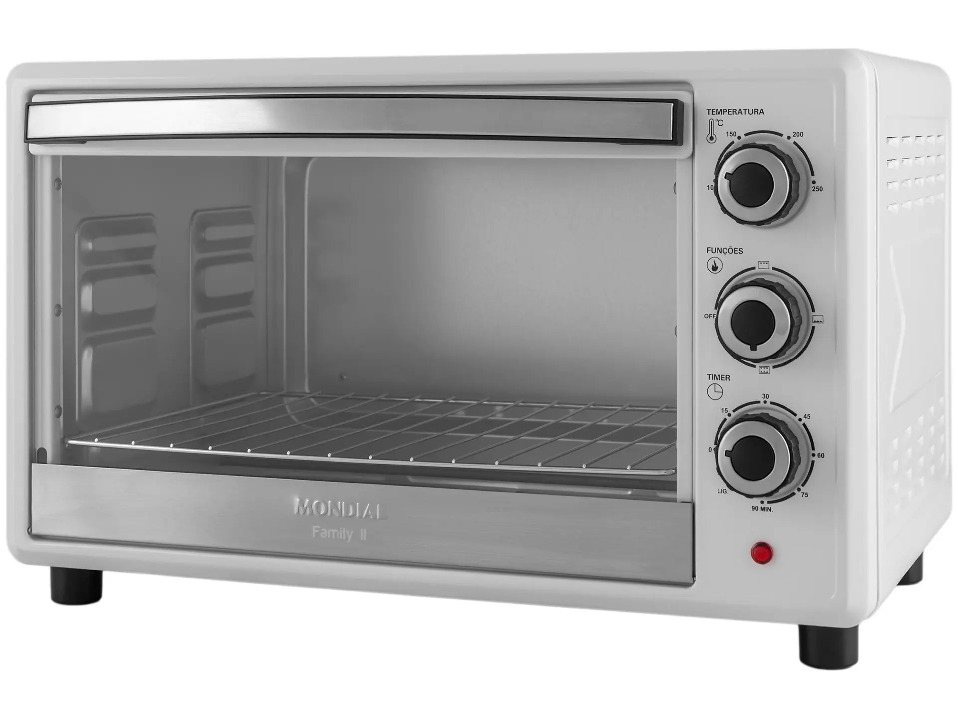 Forno Elétrico de Bancada Mondial Multifuncional 42L Branco e Prata Grand Family II FRN-42-W 110/220V - Imagem 3