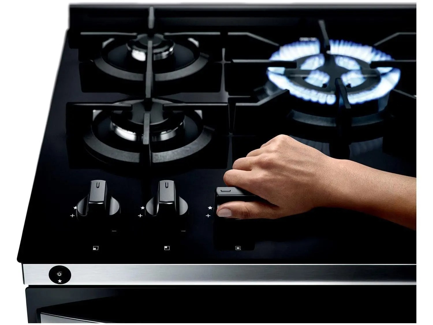 Fogão Brastemp 5 Bocas Preto Com Mesa de Vidro e Turbo Chama - BFS5VCE 110/220V - Imagem 6