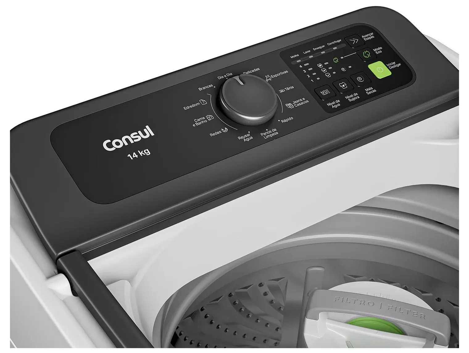 Máquina de Lavar Roupa Consul 14kg Branca com Modo Eco e Edredom 110/220V - Imagem 4