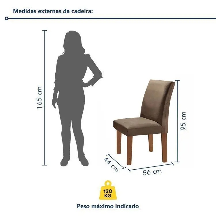 Conjunto Sala de Jantar Mesa Tampo de Vidro 6 Cadeiras Espanha Yescasa - Imagem 10