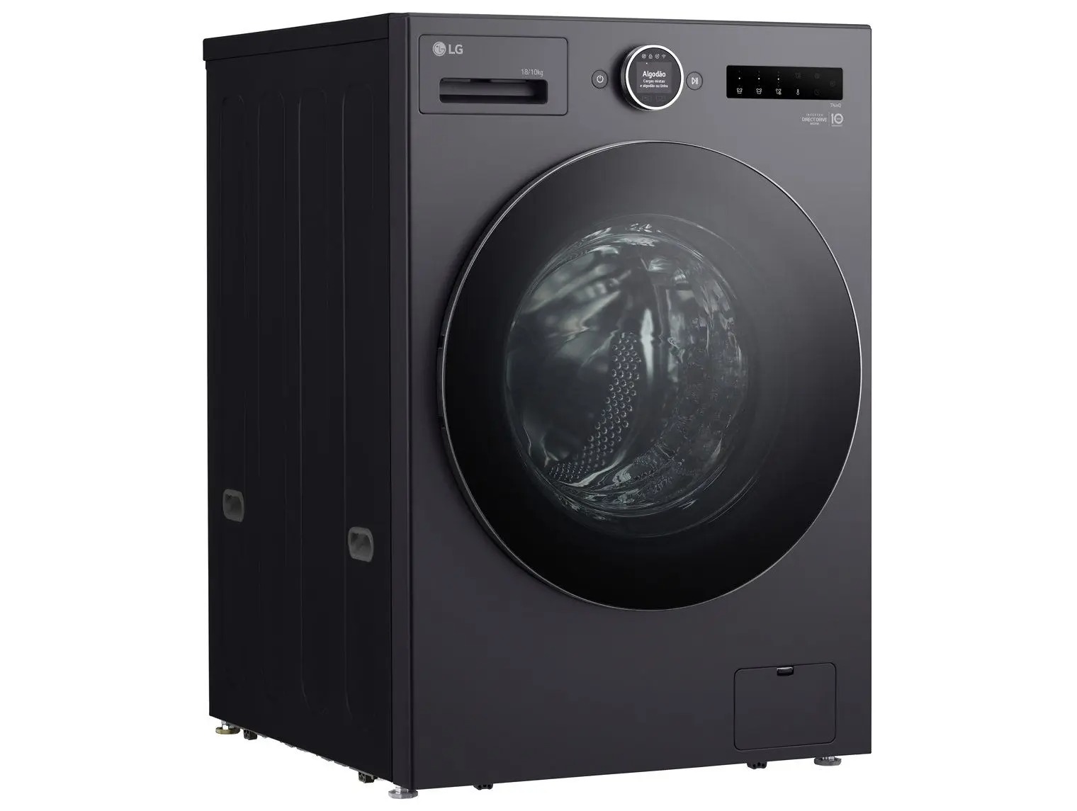 Lava e Seca Smart LG 18kg WD18GNT Motor Inverter Direct Drive Água Fria e Quente Black Inox 110/220V - Imagem 2