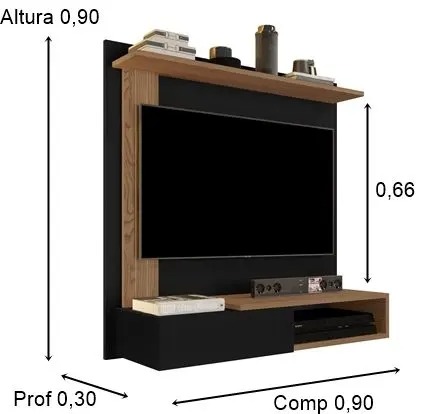 Painel Sala TV Smart Malibu Ate 32 Polegadas - Várias Cores - JM Mais Móveis - JM Casa dos Móveis - Imagem 2
