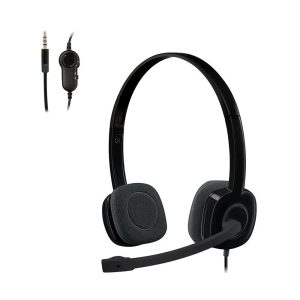 Headset com fio Logitech H151 com Microfone com Redução de Ruído e Conexão 3,5mm - 981-000587
