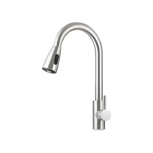 Torneira gourmet 194017 monocomanda extensível inox 304 escovada domum - Way Import.