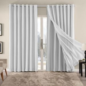 Cortina Gaze de Linho com Blackout em Tecido 2,80m x 1,70m Para Janela Quarto e Sala - Marias Enxoval Cortinas