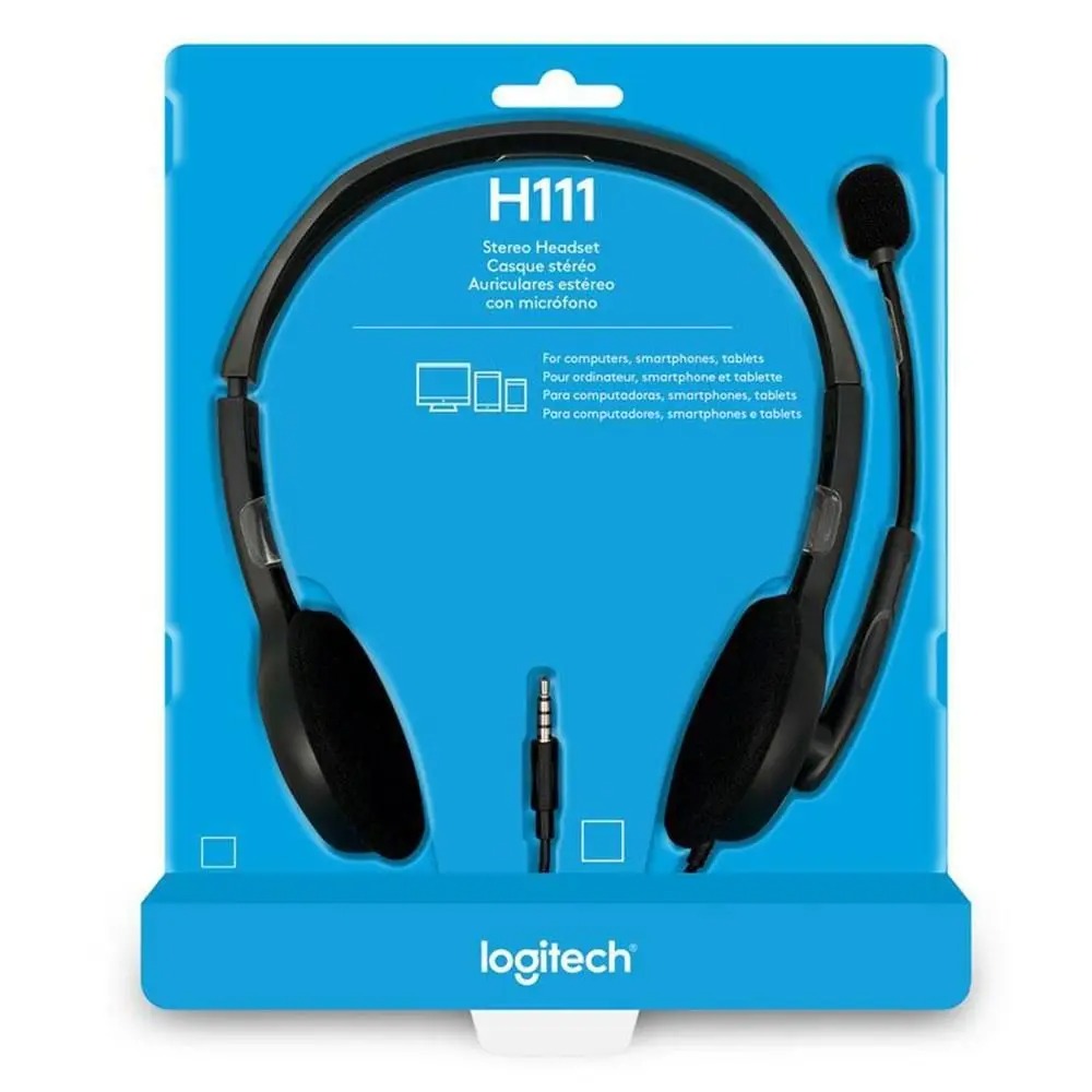 Headset com fio Logitech H111 com Microfone com Redução de Ruído e Conexão 3,5mm - 981-000612 - Imagem 3