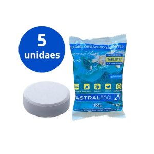Kit 5 Pastilhas Cloro Orgânico200g Astralpool Piscina - Sodramar