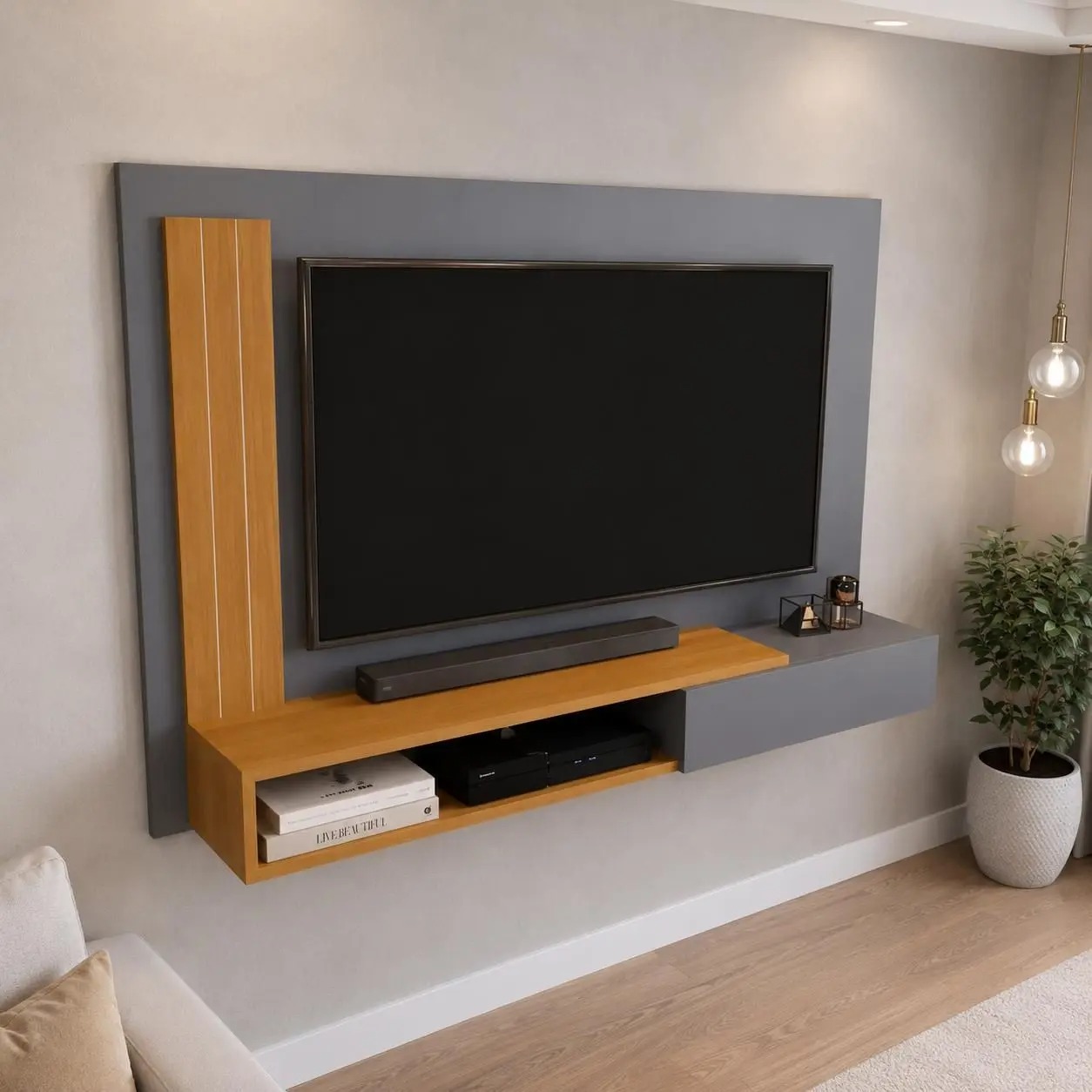 Painel TV Smart até 50 Polegadas Matheus com porta - Várias Cores - MJM Casa dos Moveis - MJM Casa dos Móveis