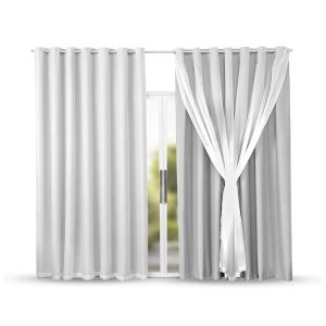 Cortina Blackout em Tecido com Voil 5,00m x 2,50m - Marias Enxoval Cortinas