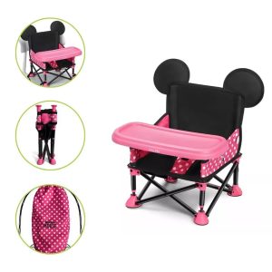 Cadeira Cadeirinha Alimentação Bebê Papinha Mesa Portátil Minnie Disney Menina Rosa - Multi