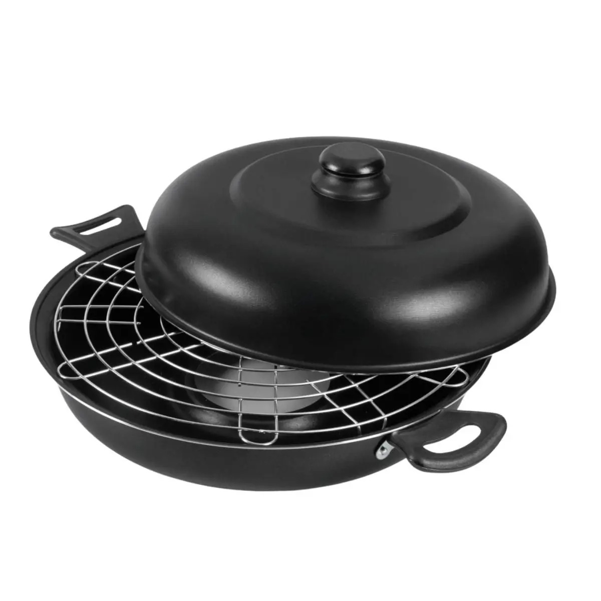 Pizza Grill e Churrasqueira Antiaderente 30cm Preto Nacional - Alumínio Nacional