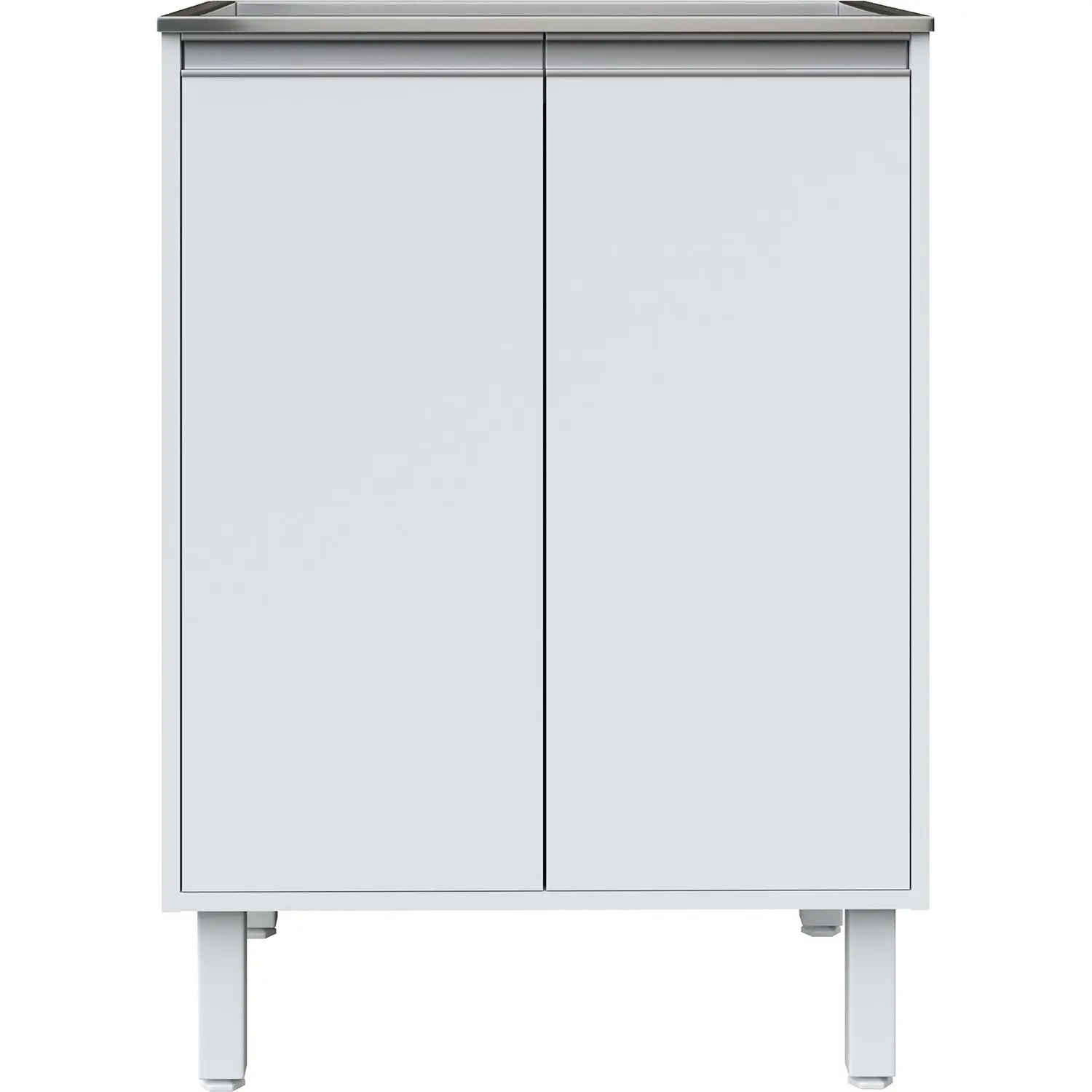 Tanque de Lavar Roupa Inox 46 Litros com Gabinete MDF Branco 60cm Entregue Montado - EJV Shoop - Imagem 5