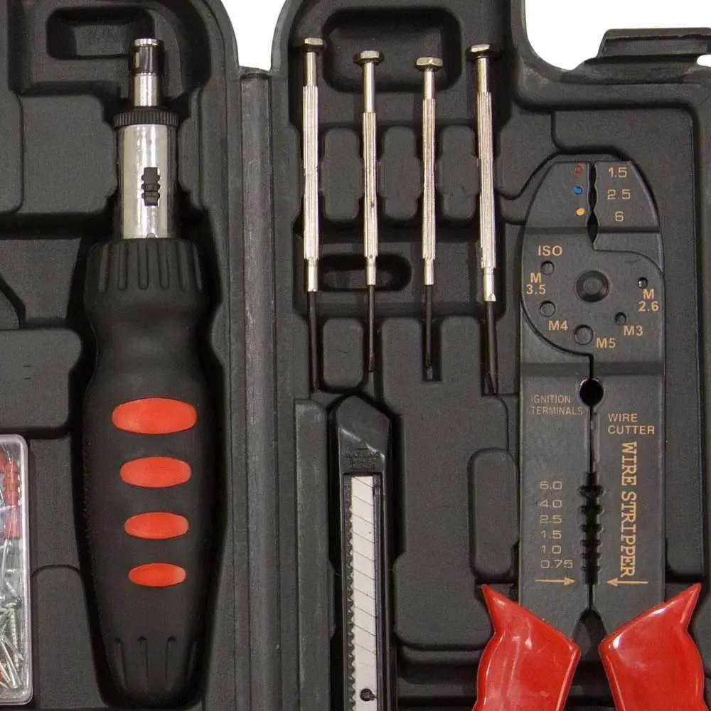 Kit ferramentas jogo manuais completa 142 peças maleta chaves martelo soquetes - AUTOTOOLS - Imagem 4