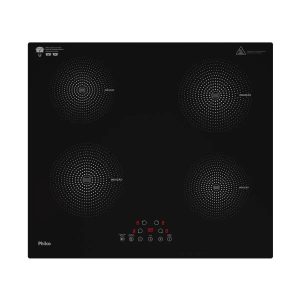 Fogão Cooktop Indução Philco PCT40A Preto 4 Bocas  Vidro Cerâmico Touch 9 Níveis 110/220V