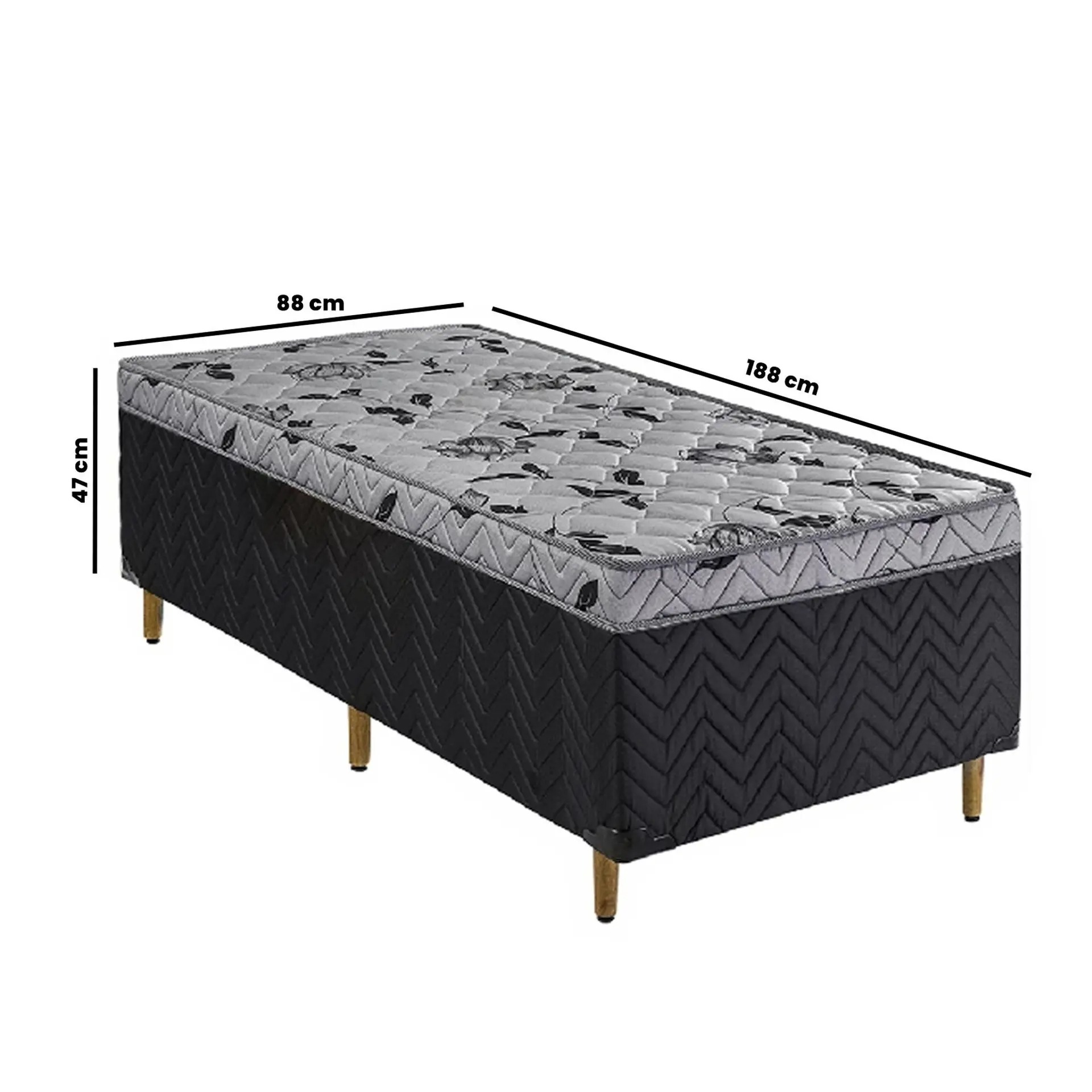 Cama Box Conjugado Solteiro 188x88x47 Ortopédico 5cm - Confort Braz - Imagem 6