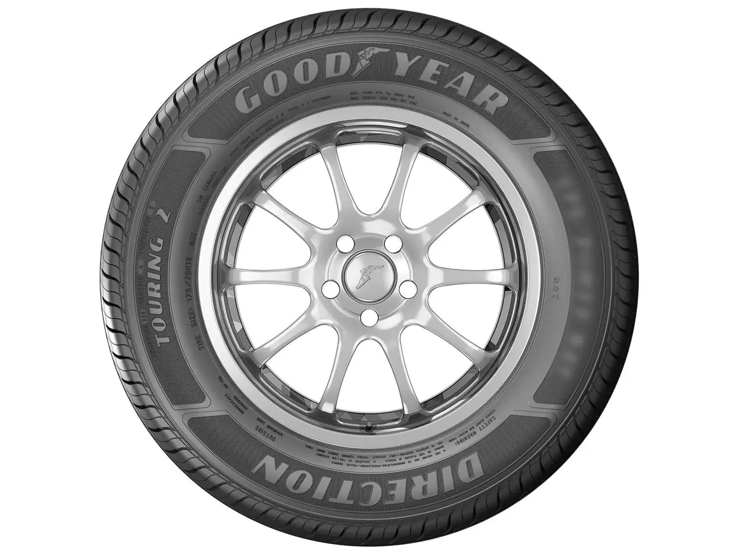 Kit 2 Pneus Aro 14” 175/70R14 Goodyear 88T - Direction Touring 2 - Imagem 2