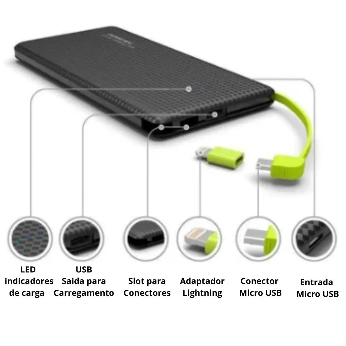 Carregador Portátil Turbo Power Bank 10.000mah Universal - pineng - Imagem 2