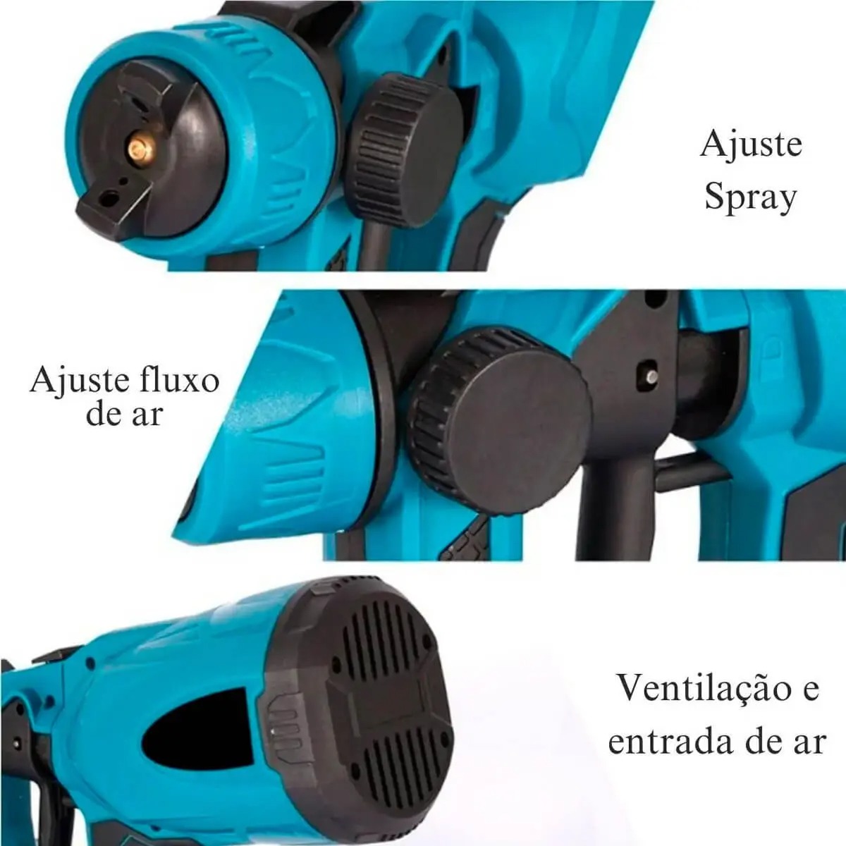 Pulverizador Spray Profissional com 3 Bicos e Bateria Extra - Ofertaher - Imagem 3