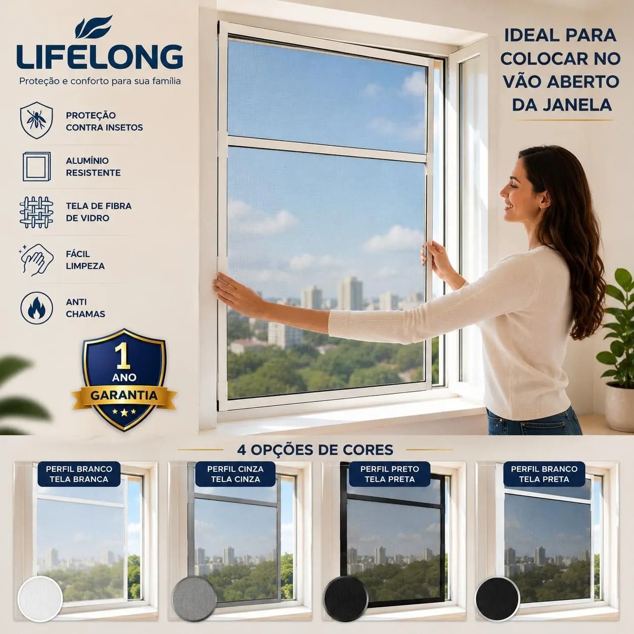 Tela Mosquiteira De Encaixe Regulável Resistente Pets - Lifelong - Imagem 3