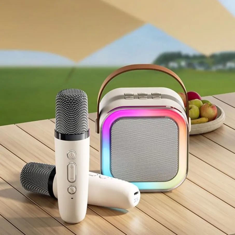 Caixa De Som Com Microfone Karaokê sem fio Bluetooth Brincadeira Família Criança - Imagem 2