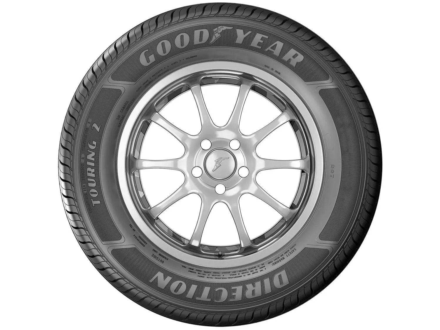Kit 2 Pneus Aro 14” 175/65R14 Goodyear 86H - Touring Direction 2 - Imagem 3