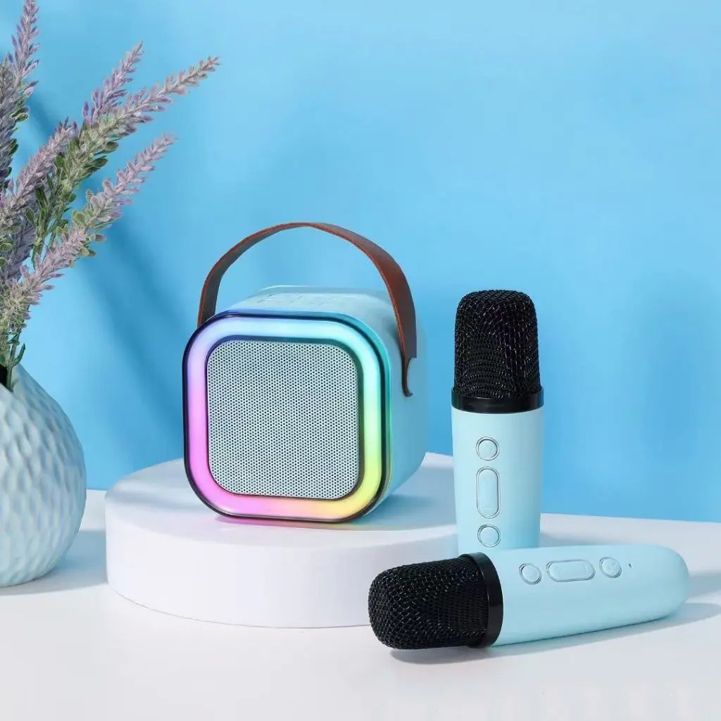 Caixa De Som Com Microfone Karaokê sem fio Bluetooth Brincadeira Família Criança - Imagem 3