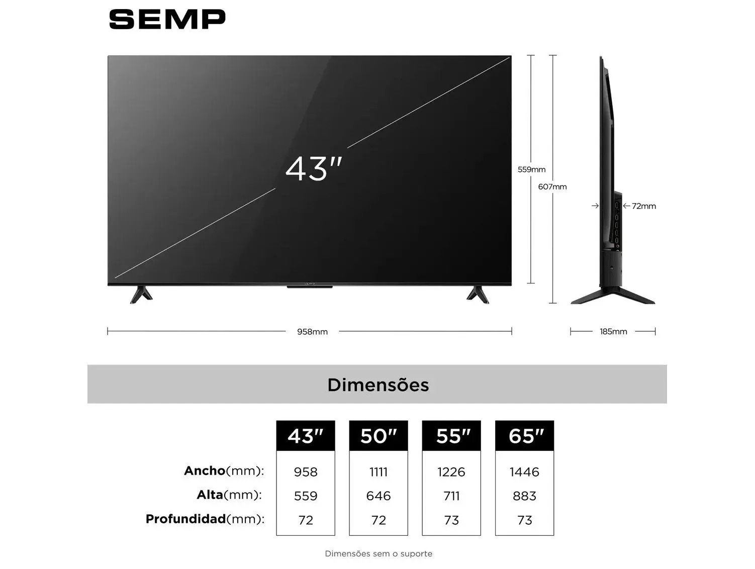 Smart TV 43" Semp 4K UHD LED 43S62 Google TV 2025 - Imagem 3