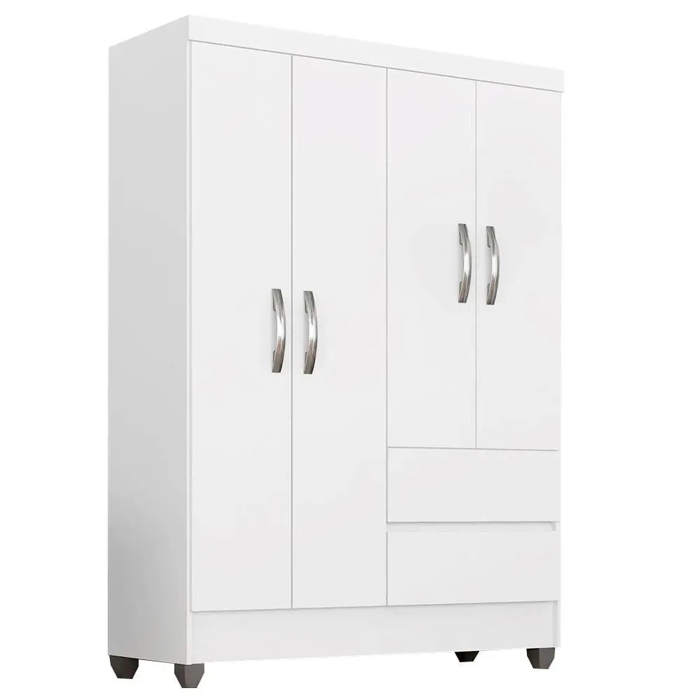 Guarda Roupa Solteiro Bruna 4 Portas Branco FF - A Móveis Arapongas - Imagem 2