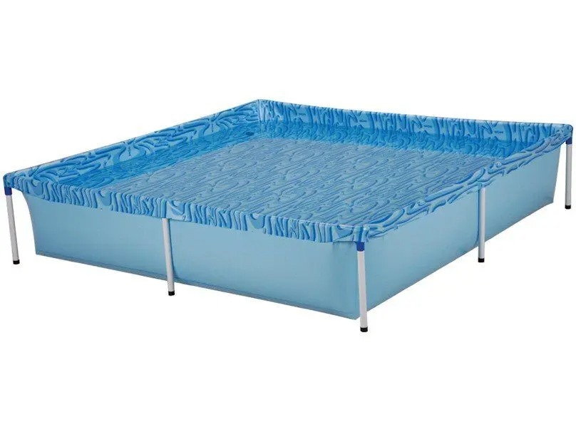 Piscina infantil quadrada Estrutural PVC 1500 litros Mor