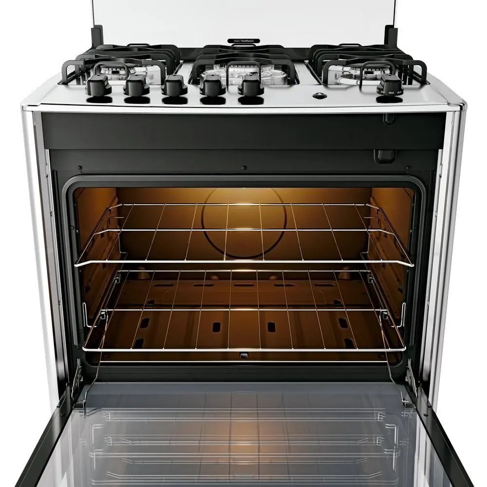 Fogão 5 Bocas Dako Magister Style Espelhado Com Mesa Inox Preto Bivolt - Imagem 2